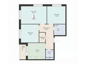 3-к квартира, вторичка, 79м2, 6/12 этаж