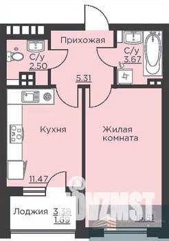 1-к квартира, вторичка, 41м2, 4/18 этаж