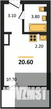 Студия квартира, вторичка, 21м2, 2/17 этаж