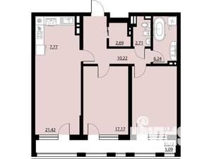 2-к квартира, вторичка, 90м2, 7/25 этаж