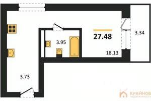 Студия квартира, вторичка, 27м2, 19/28 этаж