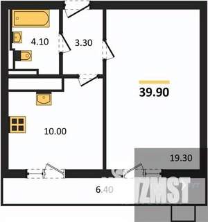 1-к квартира, вторичка, 40м2, 17/19 этаж
