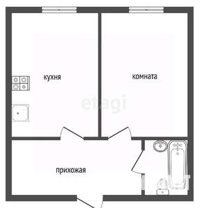 1-к квартира, вторичка, 24м2, 1/5 этаж