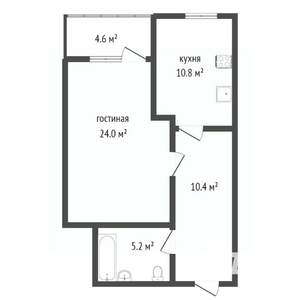 1-к квартира, вторичка, 51м2, 15/16 этаж