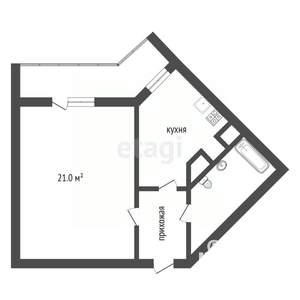 1-к квартира, вторичка, 43м2, 6/16 этаж