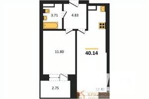 1-к квартира, вторичка, 40м2, 4/28 этаж