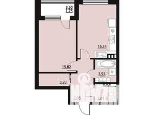 1-к квартира, строящийся дом, 51м2, 10/23 этаж
