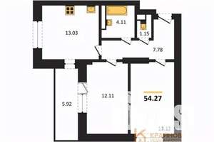 2-к квартира, вторичка, 54м2, 16/28 этаж