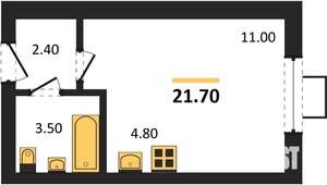Студия квартира, вторичка, 22м2, 14/21 этаж