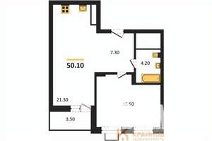 1-к квартира, вторичка, 50м2, 3/15 этаж