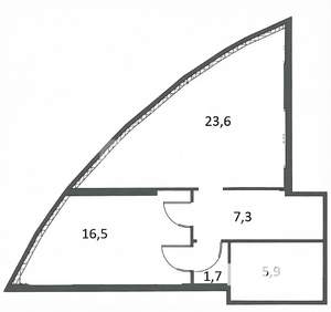 1-к квартира, вторичка, 55м2, 6/20 этаж