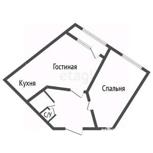 2-к квартира, вторичка, 53м2, 8/12 этаж