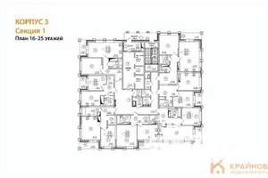 1-к квартира, строящийся дом, 59м2, 21/25 этаж