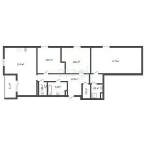 3-к квартира, вторичка, 92м2, 2/22 этаж