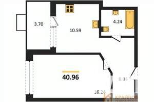 1-к квартира, вторичка, 41м2, 8/21 этаж