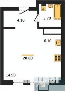 Студия квартира, вторичка, 29м2, 2/11 этаж
