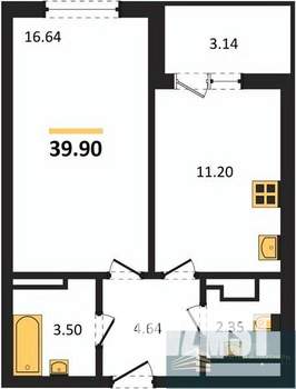 1-к квартира, вторичка, 40м2, 15/18 этаж