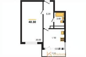 1-к квартира, вторичка, 40м2, 9/25 этаж