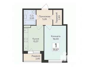1-к квартира, вторичка, 40м2, 3/14 этаж