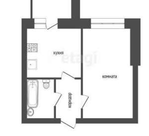 1-к квартира, вторичка, 32м2, 2/10 этаж