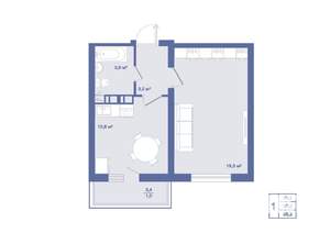 1-к квартира, вторичка, 38м2, 15/17 этаж