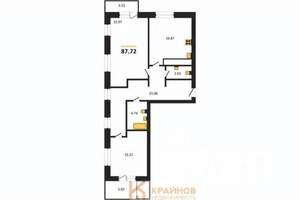 2-к квартира, вторичка, 88м2, 7/9 этаж
