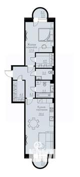 2-к квартира, вторичка, 74м2, 2/5 этаж