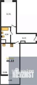 1-к квартира, вторичка, 46м2, 5/18 этаж
