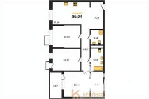 3-к квартира, вторичка, 86м2, 11/21 этаж