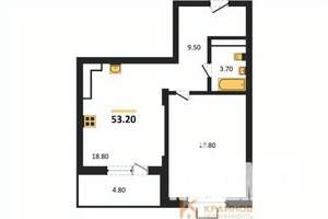 1-к квартира, строящийся дом, 53м2, 11/15 этаж