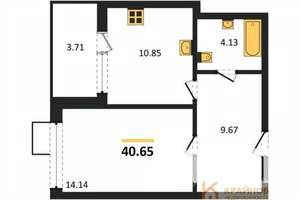 1-к квартира, вторичка, 41м2, 3/21 этаж