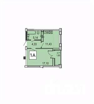 1-к квартира, вторичка, 40м2, 14/20 этаж
