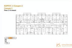 2-к квартира, вторичка, 56м2, 17/18 этаж