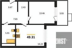 1-к квартира, вторичка, 49м2, 13/21 этаж