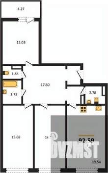 3-к квартира, вторичка, 93м2, 12/18 этаж