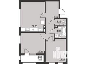 2-к квартира, вторичка, 73м2, 5/24 этаж