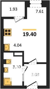 Студия квартира, вторичка, 19м2, 5/16 этаж