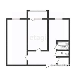 2-к квартира, вторичка, 54м2, 2/10 этаж