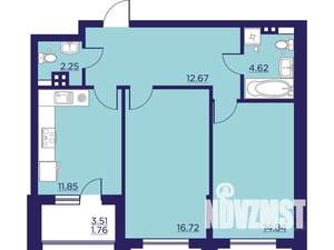 2-к квартира, вторичка, 65м2, 3/18 этаж