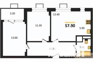 2-к квартира, вторичка, 58м2, 2/14 этаж