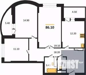 3-к квартира, вторичка, 86м2, 24/25 этаж