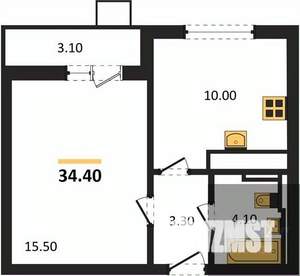 1-к квартира, вторичка, 34м2, 5/19 этаж