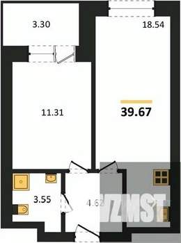 1-к квартира, вторичка, 40м2, 16/28 этаж