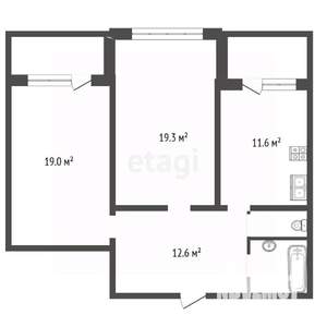2-к квартира, вторичка, 68м2, 3/5 этаж