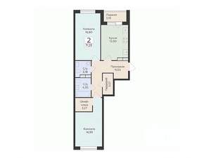 2-к квартира, вторичка, 71м2, 3/14 этаж
