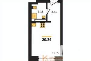 Студия квартира, вторичка, 20м2, 4/28 этаж