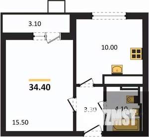 1-к квартира, вторичка, 34м2, 7/19 этаж