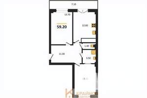 2-к квартира, вторичка, 59м2, 5/15 этаж