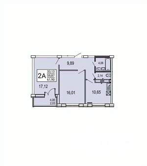 2-к квартира, вторичка, 62м2, 19/20 этаж