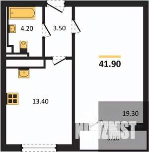 1-к квартира, вторичка, 42м2, 3/17 этаж